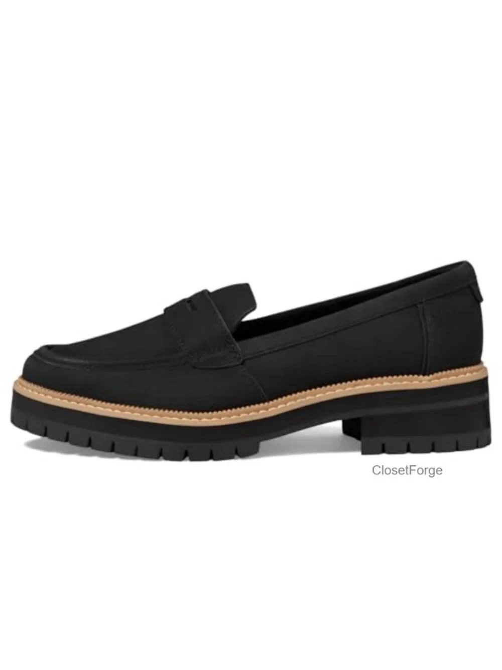 TOMS Cara Leather Slip-On Platform Loafers Women's Comfort Cushioned